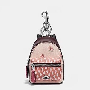 COACH mini backpack coin case with floral Ditsy NWT